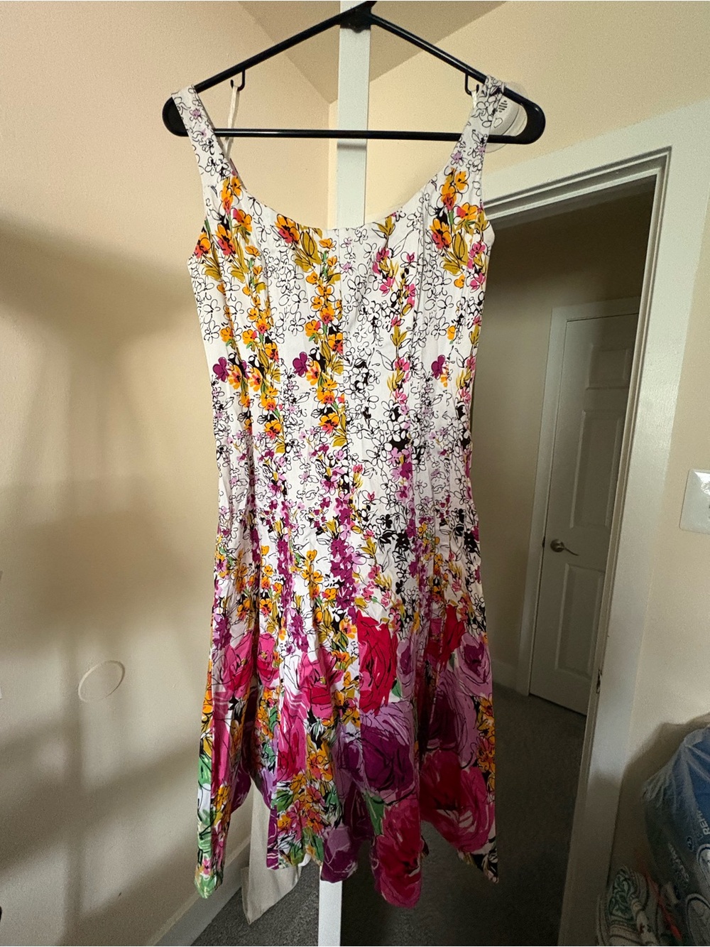 Nine West Pink and Gold Floral Sundress